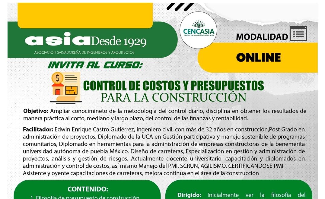 Control de costos y presupuestos para la construcción