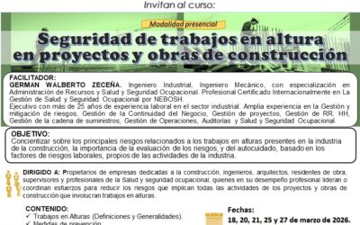 Seguridad de trabajos en altura en proyectos y obras de construcción