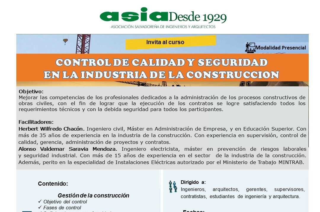 Control de calidad y seguridad en la industria de la construcción