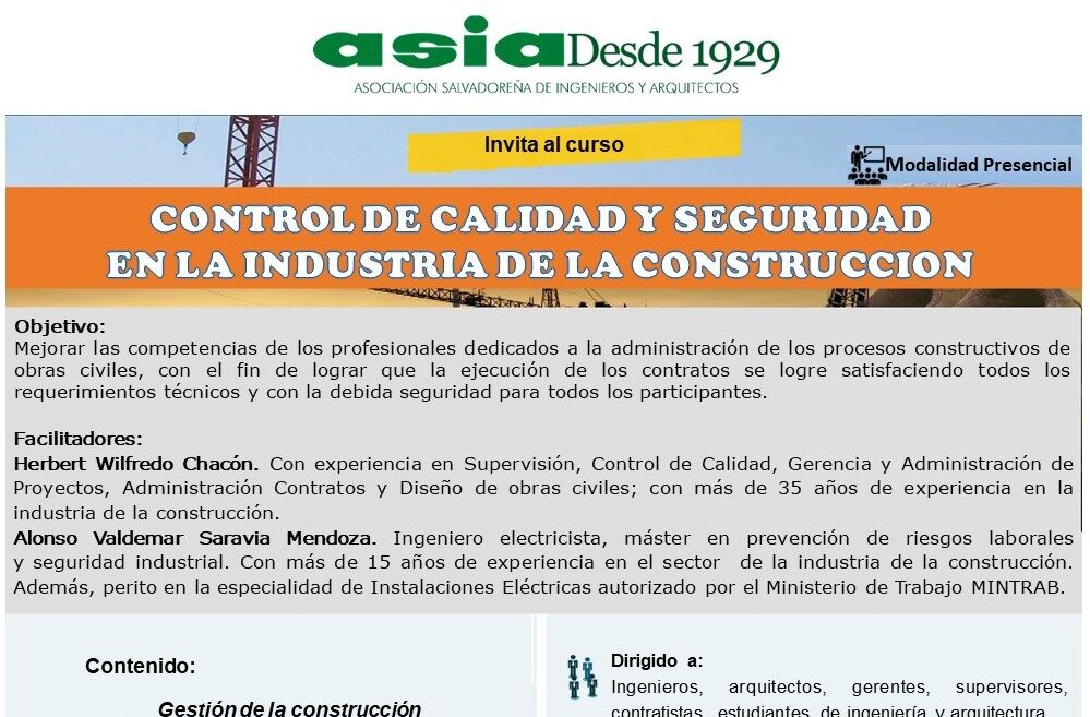 Control de calidad y seguridad en la industria de la construcción