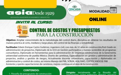 Control de costos y presupuestos para la construcción (semipresencial)