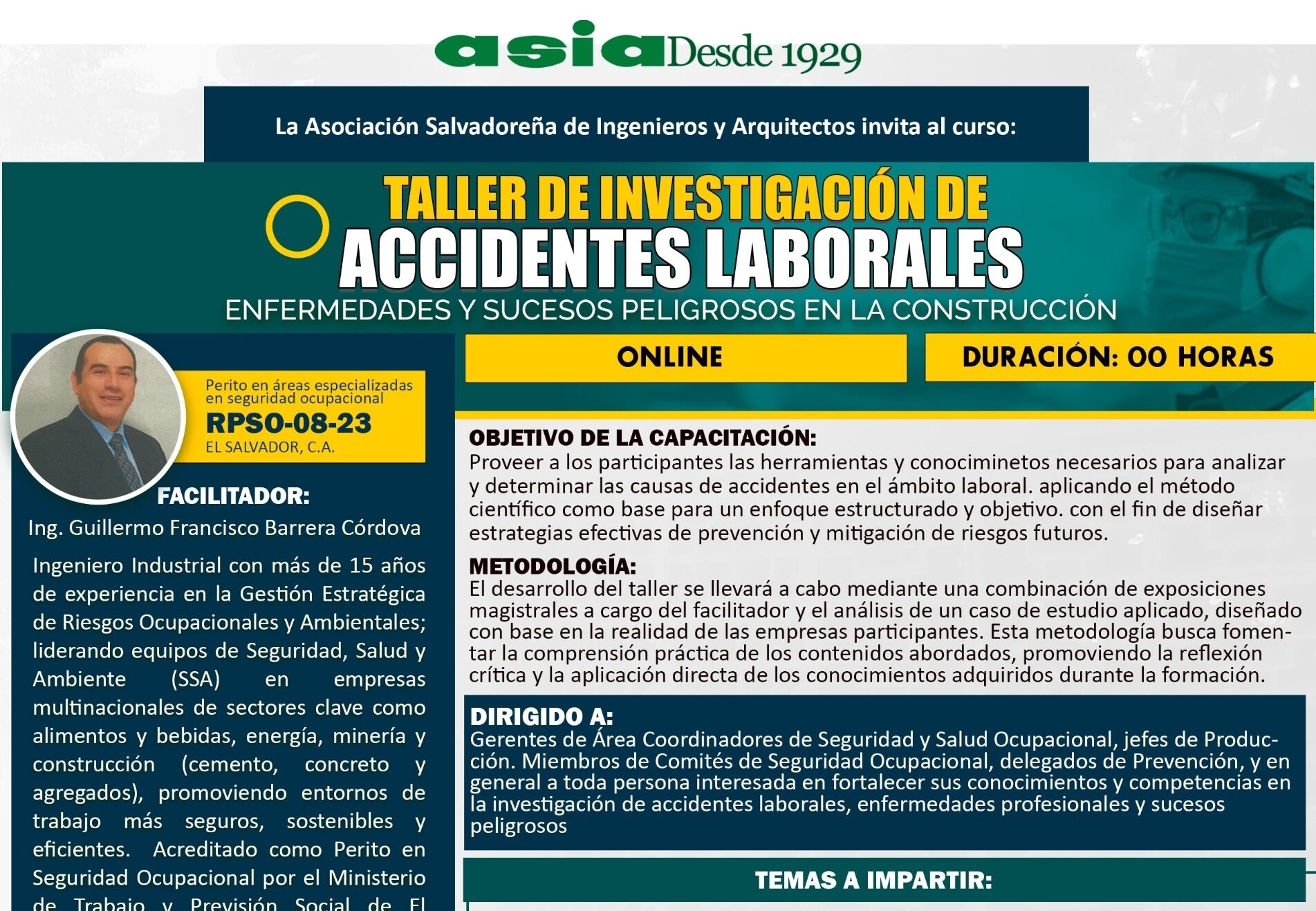 Taller de investigación de accidentes laborales