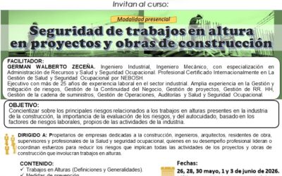 Seguridad de trabajos en altura en proyectos y obras de construcción