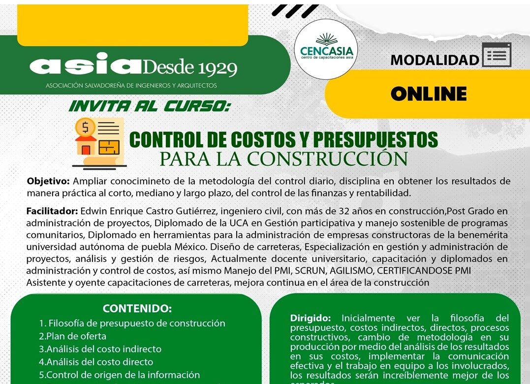 Control de costos y presupuestos para la construcción