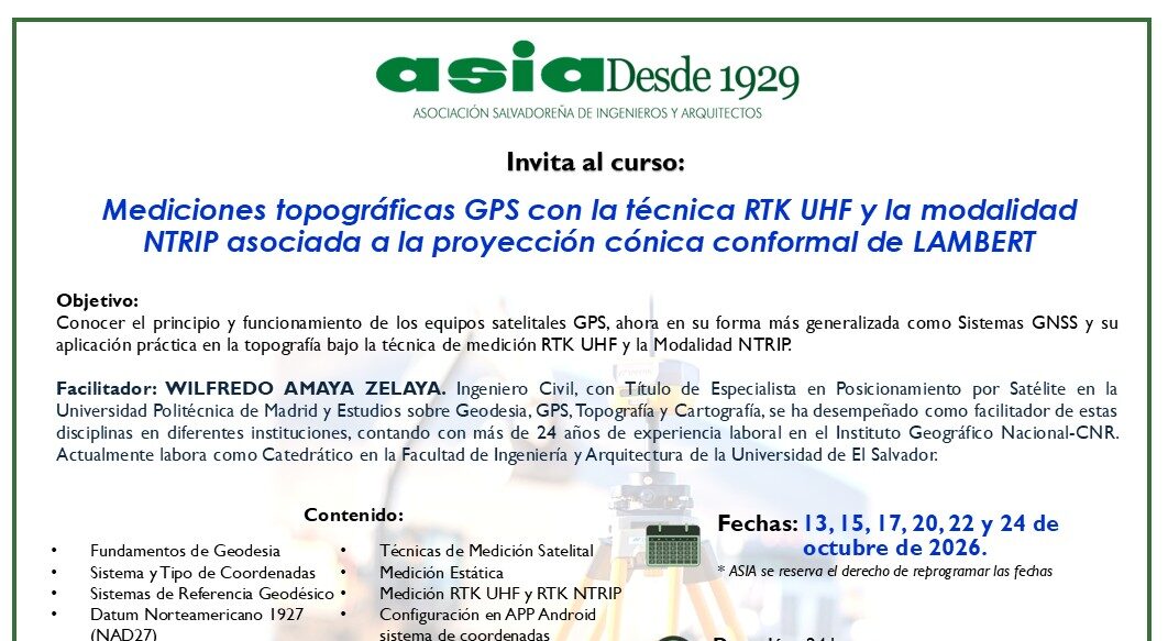 Mediciones topográficas GPS con la técnica RTK UHF y la modalidad NTRIP asociada a la proyección cónica conformal de LAMBERT