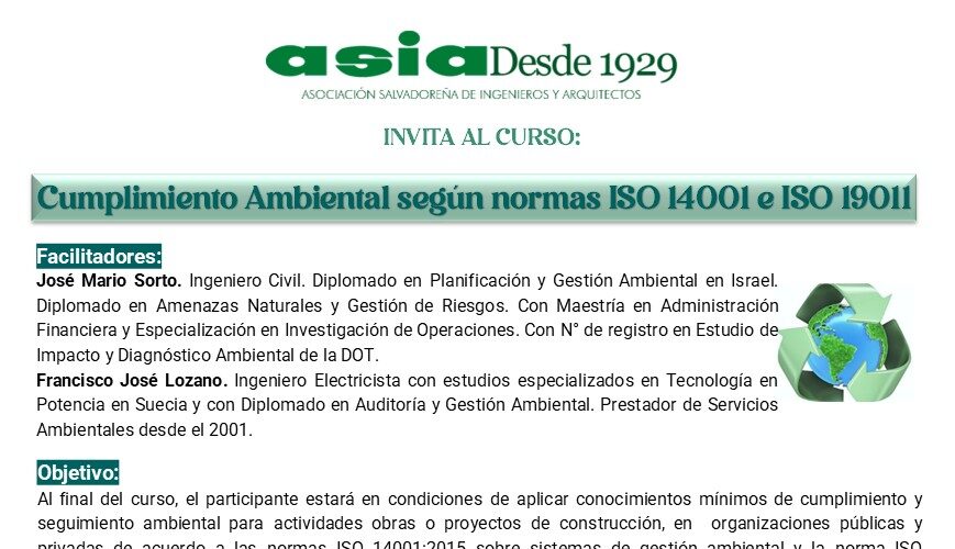 Cumplimiento Ambiental según normas ISO 14001 e ISO 19011