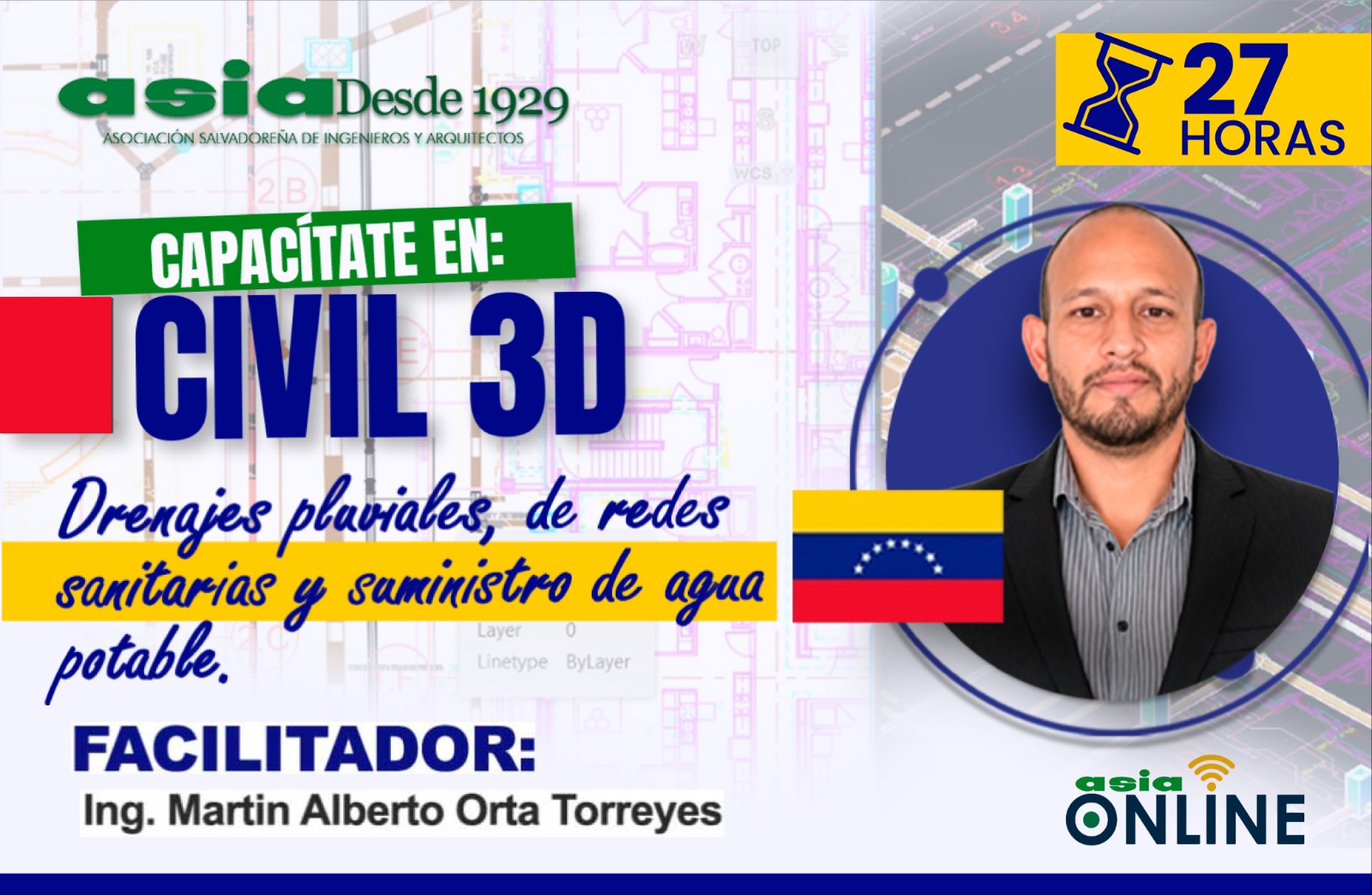 Civil 3D -Drenajes pluviales, de redes sanitarias y suministro de agua potable